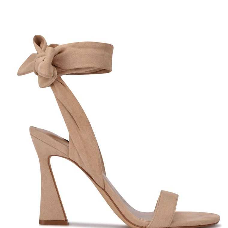 Nine West Kelsie Ankle Wrap Sandals Beige | 5364-BUMDY