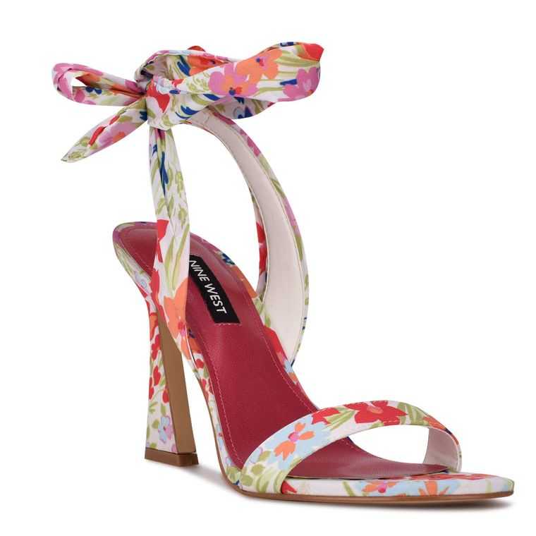 Nine West Kelsie Ankle Wrap Sandals Blancas | 2719-DSEZG