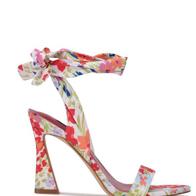 Nine West Kelsie Ankle Wrap Sandals Blancas | 2719-DSEZG