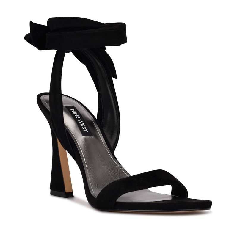 Nine West Kelsie Ankle Wrap Tacón Negras | 2831-XIVTC