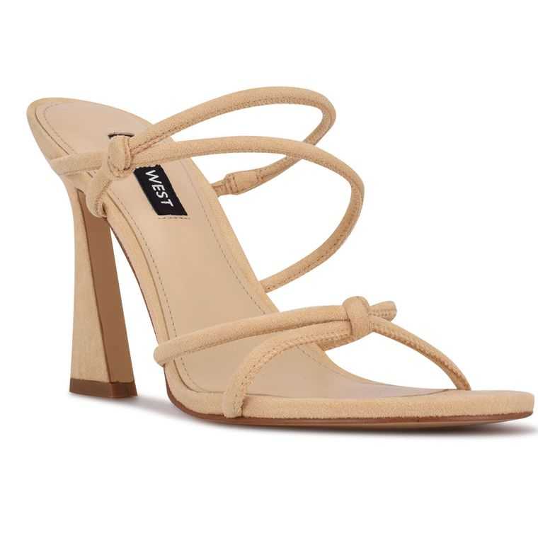 Nine West Kims Chanclas Sandals Beige Claro | 4325-ALQVM