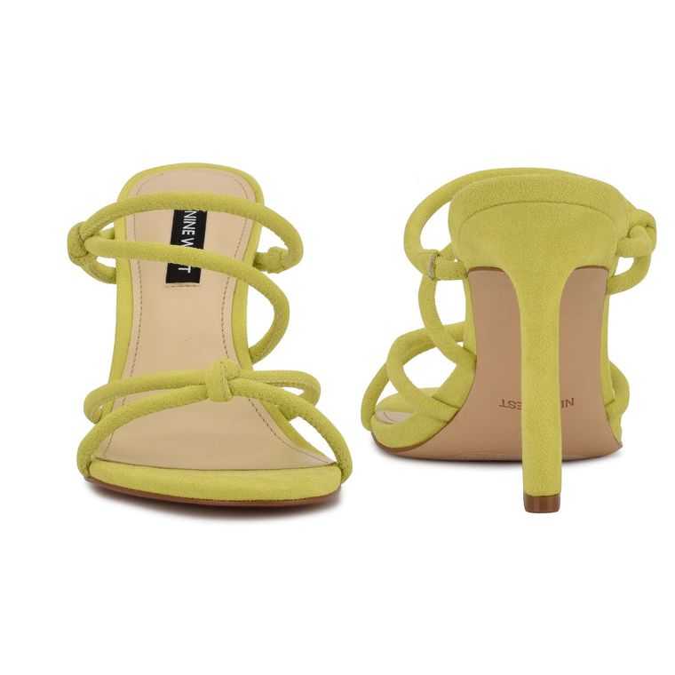 Nine West Kims Tacón Chanclas Amarillo | 3429-QKEYV