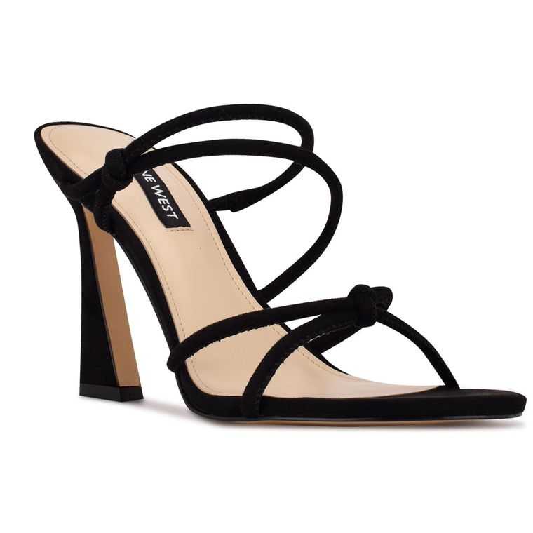 Nine West Kims Tacón Chanclas Sandals Negras | 5094-BDVXZ