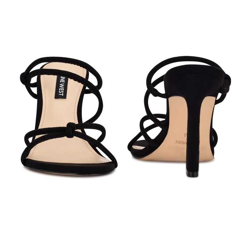 Nine West Kims Tacón Chanclas Sandals Negras | 5094-BDVXZ