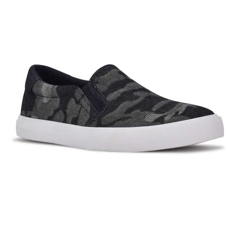 Nine West Lala Slip On Sneakers Azules Camuflaje | 3207-DWTIS