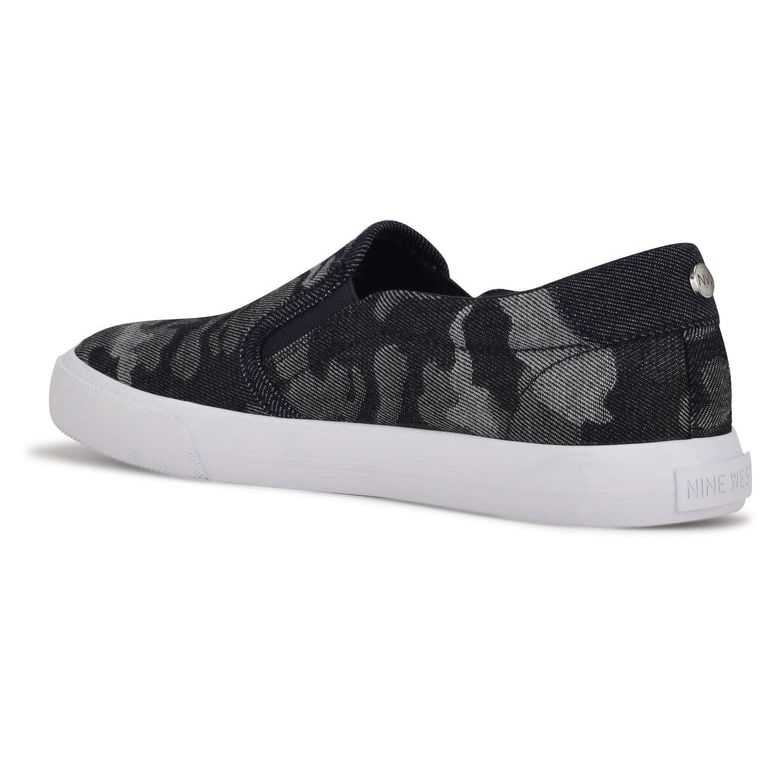 Nine West Lala Slip On Sneakers Azules Camuflaje | 3207-DWTIS