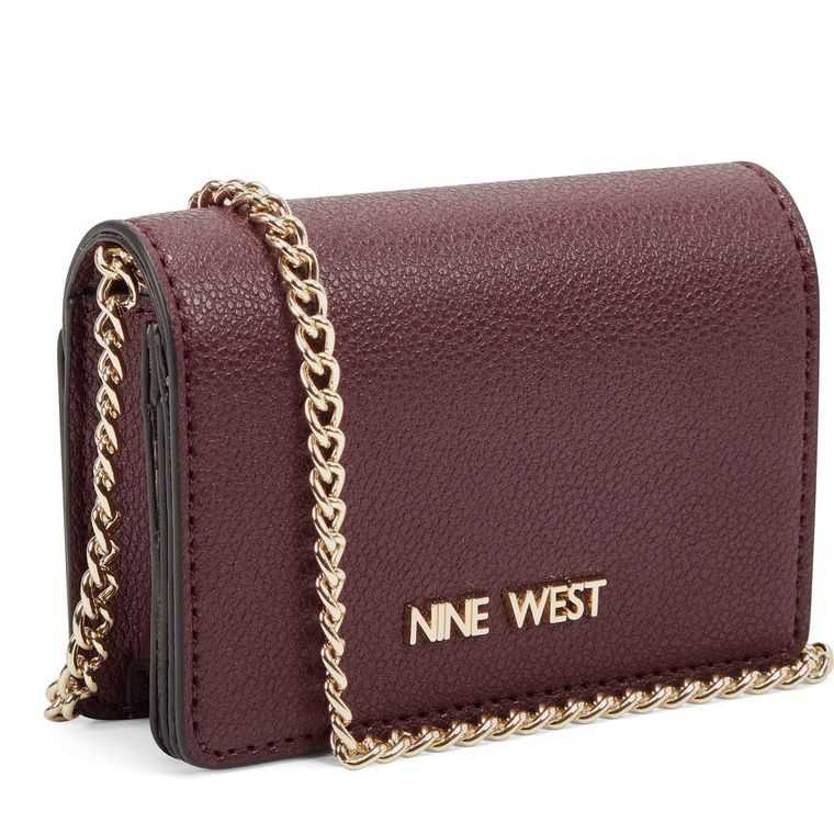 Nine West Laney Micro Chain Card Case Burdeos | 0483-OMKRA