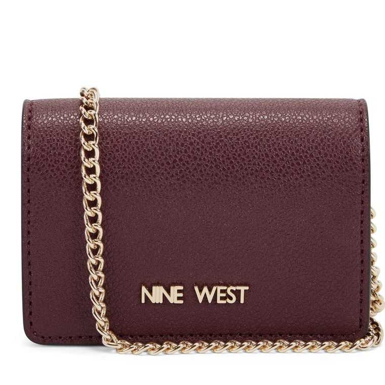 Nine West Laney Micro Chain Card Case Burdeos | 0483-OMKRA