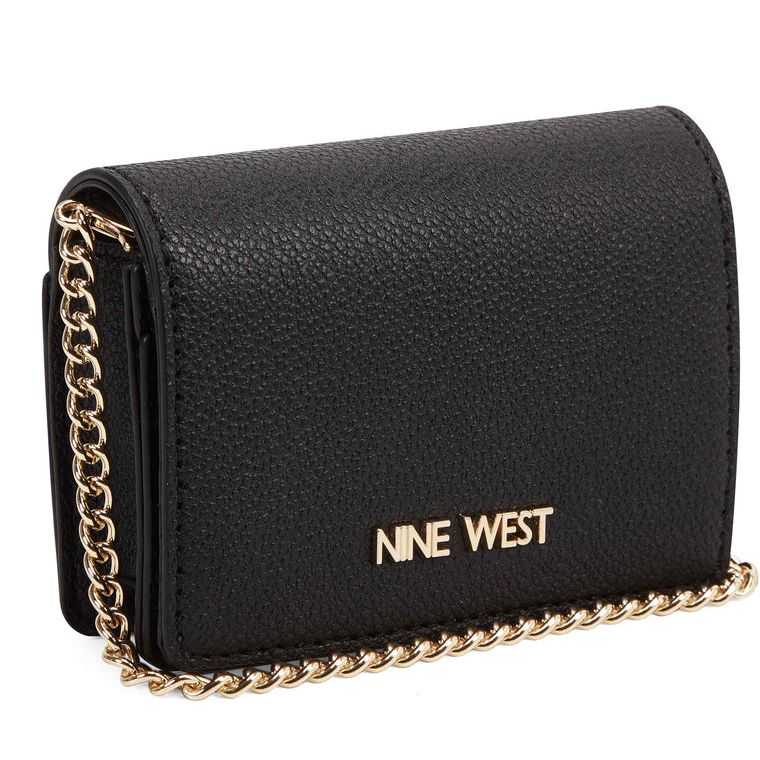 Nine West Laney Micro Chain Card Case Negras | 1567-HOATK