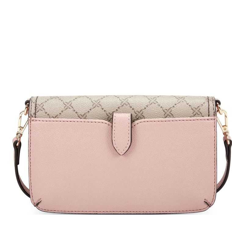 Nine West Lawson Wallet On A String Beige Rosas | 1078-FJEDG