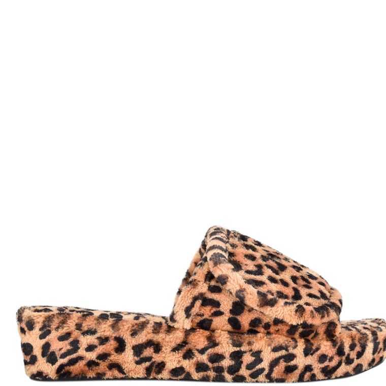 Nine West Lounge Plataforma Chanclas Leopardo | 6397-HTUGD