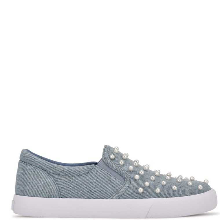 Nine West Lovie Slip On Sneakers Azules Claro | 4568-WPSHM