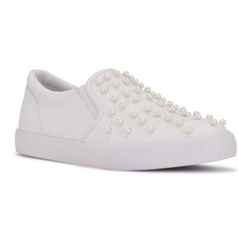 Nine West Lovie Slip On Sneakers Blancas | 0246-RJZMP