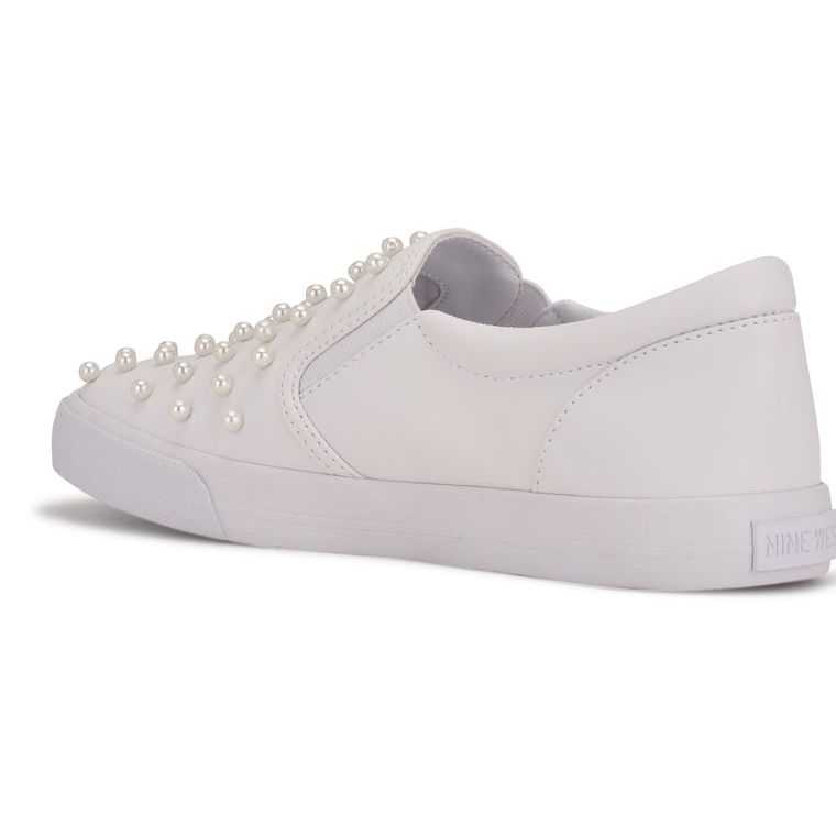 Nine West Lovie Slip On Sneakers Blancas | 0246-RJZMP