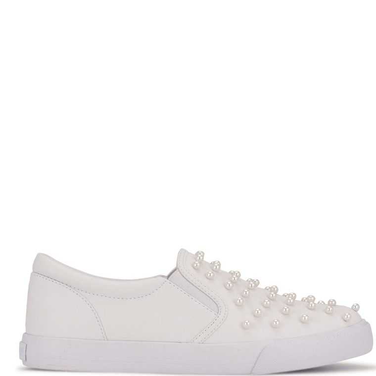 Nine West Lovie Slip On Sneakers Blancas | 0246-RJZMP