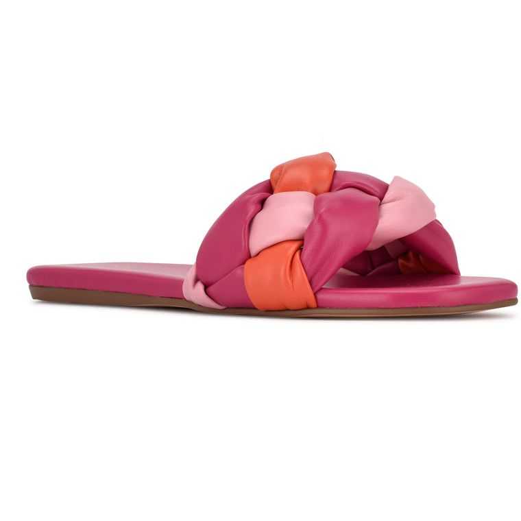 Nine West Lula Planos Chanclas Sandals Rosas Multicolor | 3069-CKILT