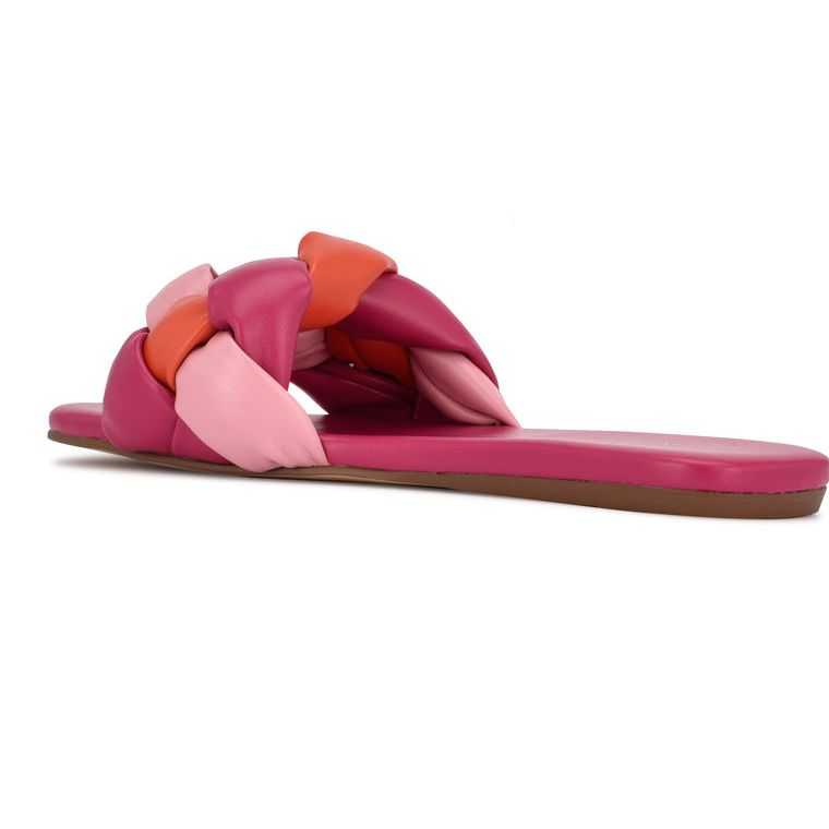 Nine West Lula Planos Chanclas Sandals Rosas Multicolor | 3069-CKILT