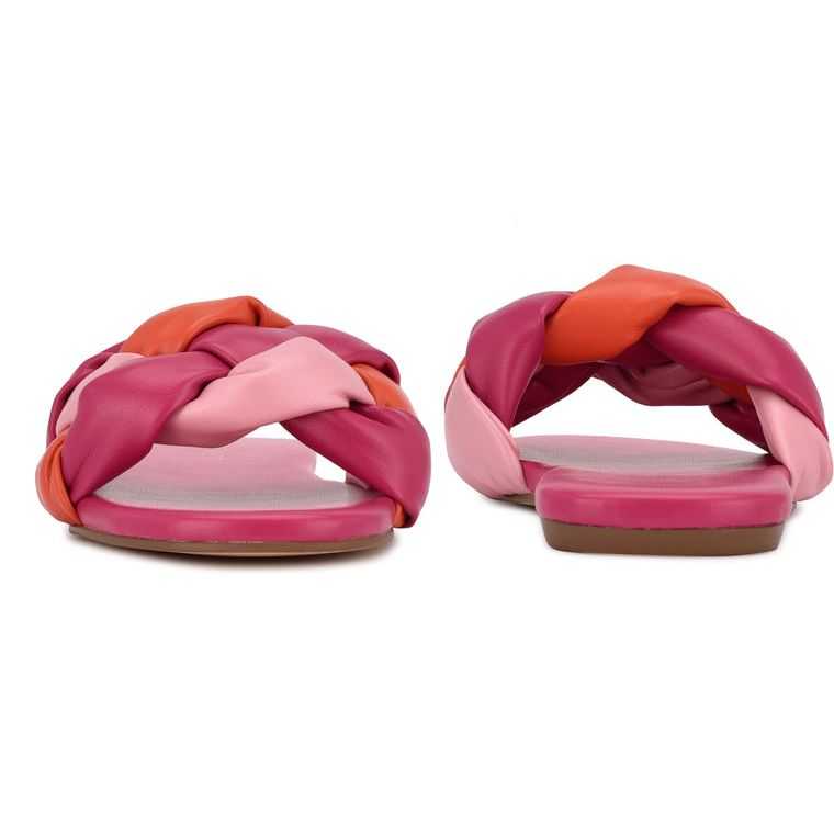 Nine West Lula Planos Chanclas Sandals Rosas Multicolor | 3069-CKILT