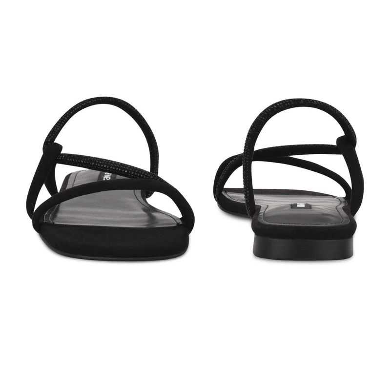 Nine West Meaa Planos Chanclas Sandals Negras | 2158-JTEQO