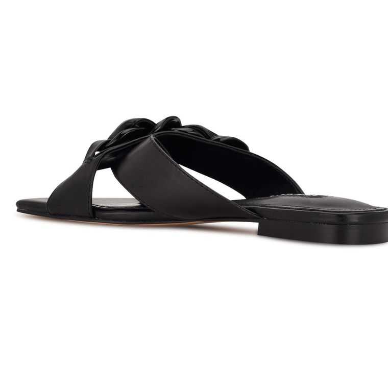 Nine West Misty Planos Chanclas Negras | 3752-KVCRZ