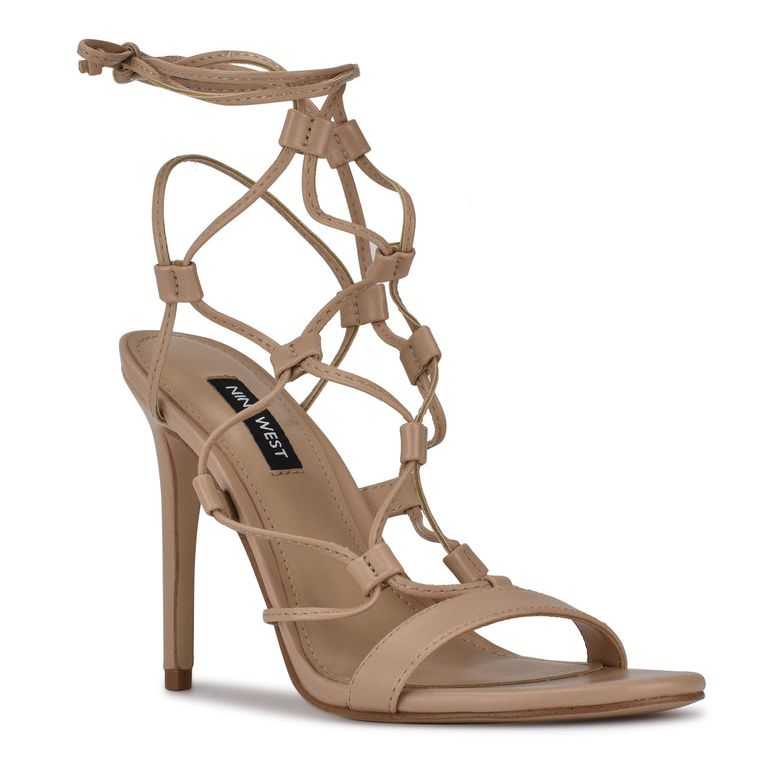 Nine West Mix Ankle Wrap Rosas | 6132-PKROM