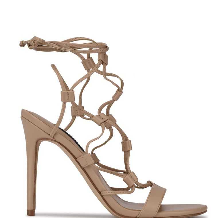 Nine West Mix Ankle Wrap Rosas | 6132-PKROM