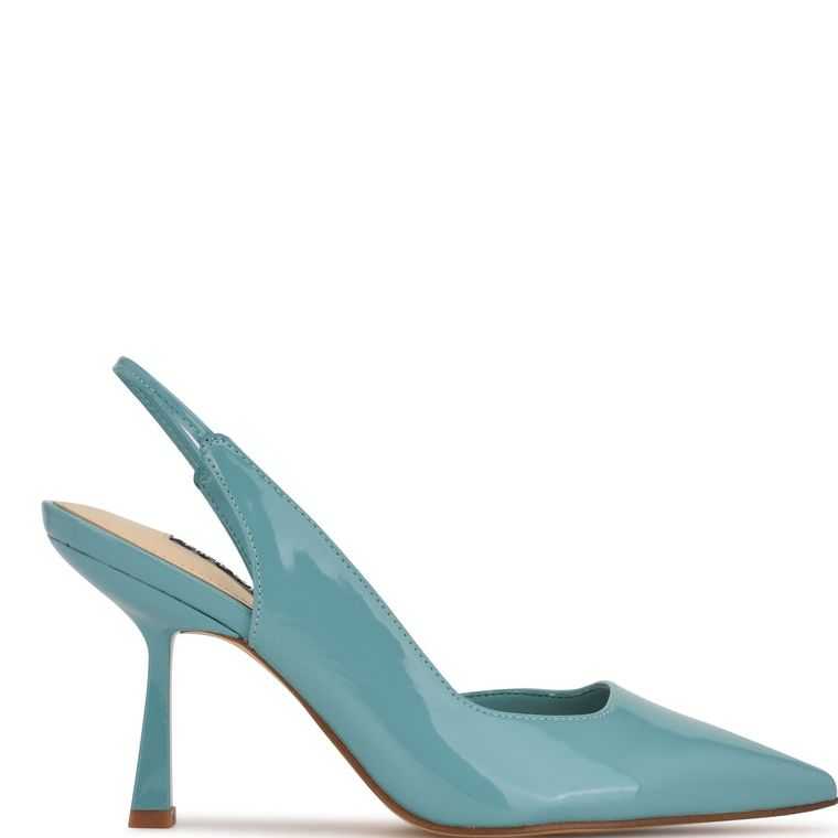 Nine West Mollie Pointy Puntera Slingbacks Azules | 0921-NXFWQ