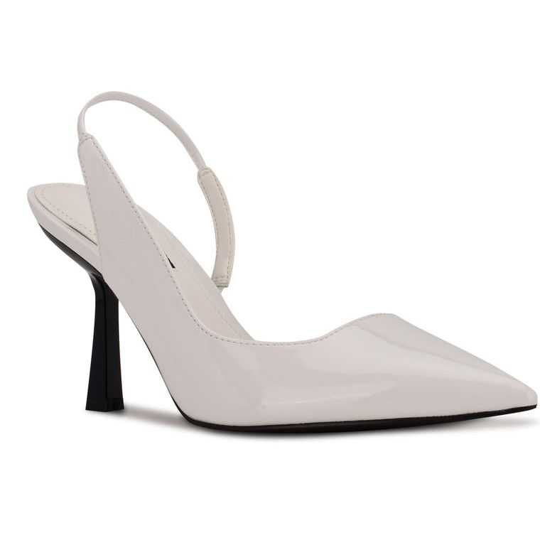 Nine West Mollie Pointy Puntera Slingbacks Blancas | 5974-ZMACL