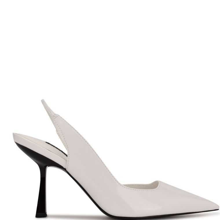 Nine West Mollie Pointy Puntera Slingbacks Blancas | 5974-ZMACL