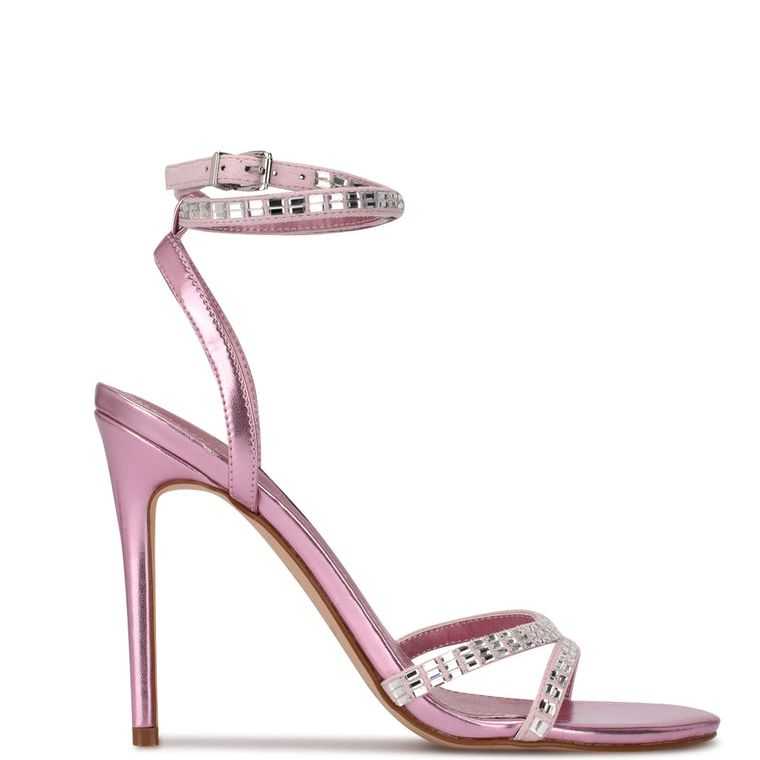 Nine West Mona Ankle Correa Sandals Rosas | 3167-BGWRN