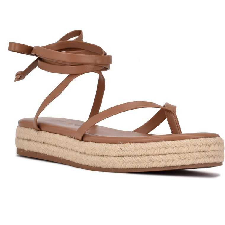 Nine West Monee Ankle Wrap Planos Beige | 1785-SEQFJ