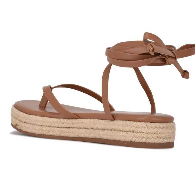 Nine West Monee Ankle Wrap Sandals Beige | 1269-VPCBM