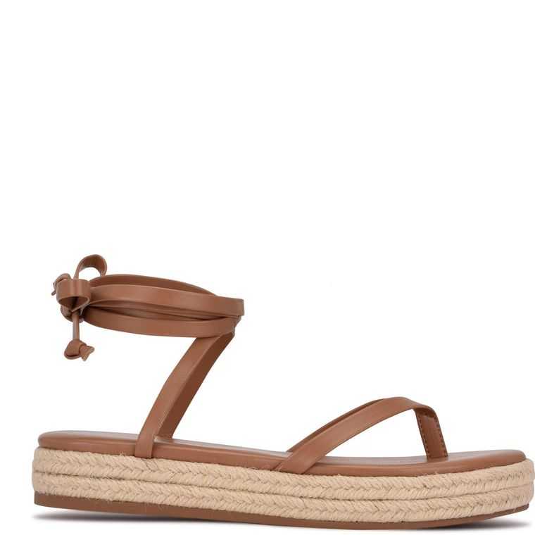 Nine West Monee Ankle Wrap Sandals Beige | 1269-VPCBM