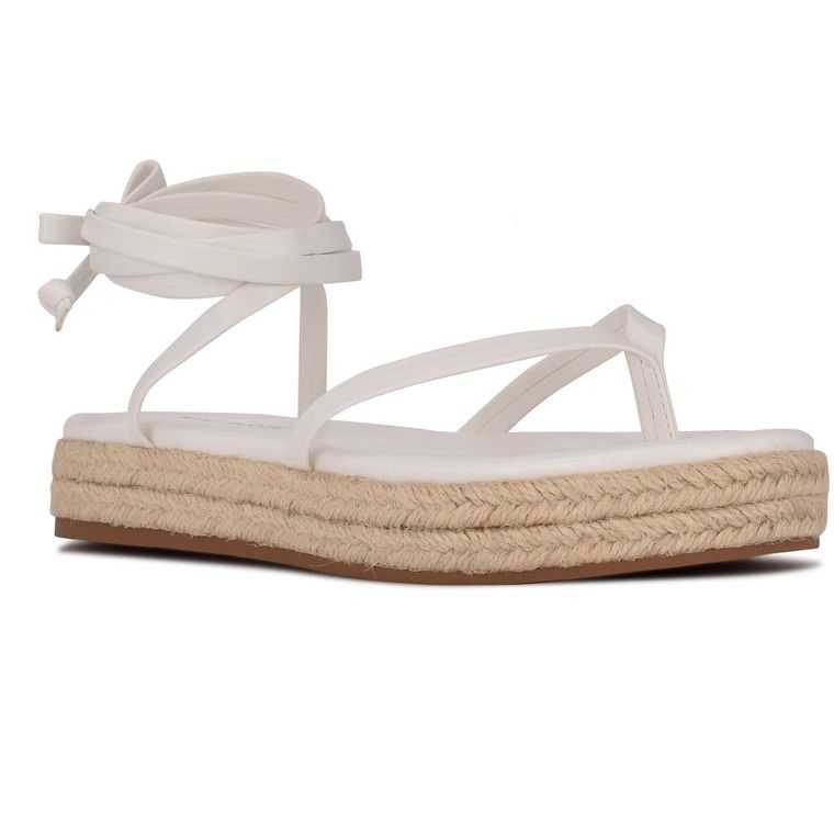 Nine West Monee Ankle Wrap Sandals Blancas | 0782-YOXZG