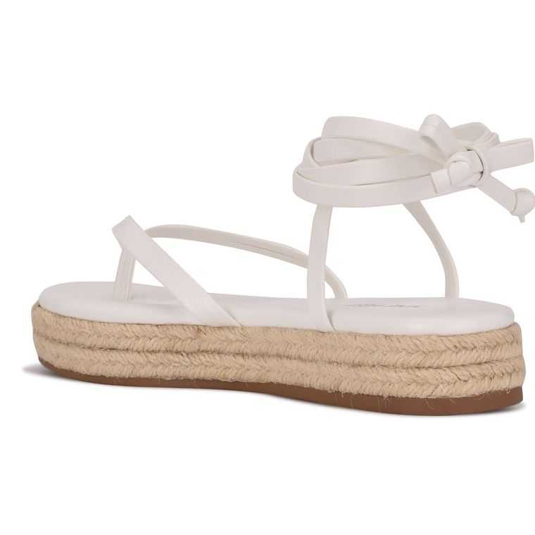 Nine West Monee Ankle Wrap Sandals Blancas | 0782-YOXZG