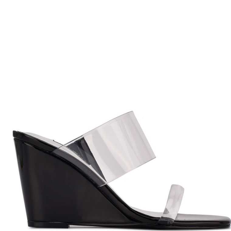 Nine West Nats Wedge Sandals Negras | 4815-TUCJZ