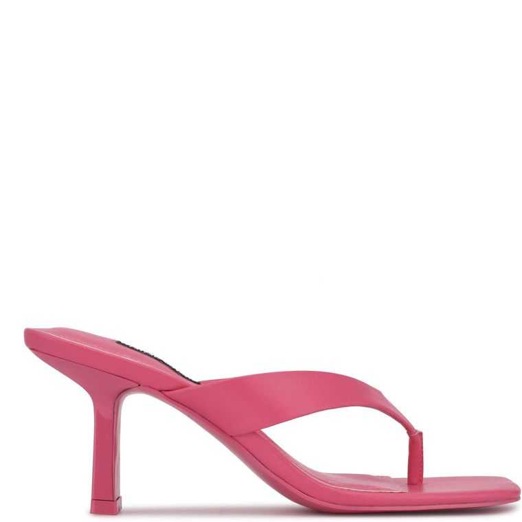 Nine West Nest Tacón Tanga Sandals Rosas | 3470-QUTLB