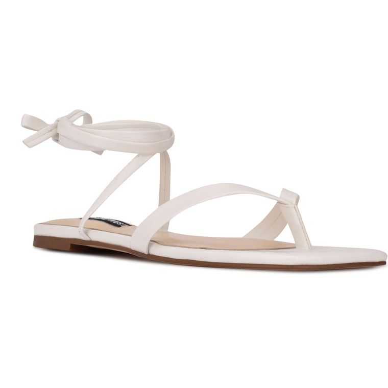 Nine West News Ankle Wrap Planos Blancas | 3817-LBDAF