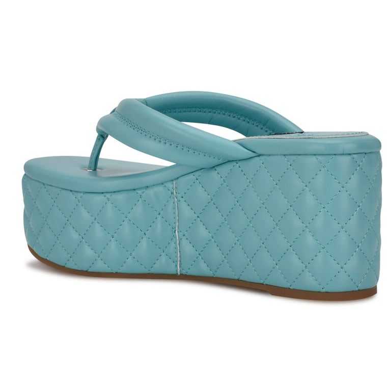 Nine West Newya Plataforma Tanga Azules Verde Menta | 2048-YFHJP