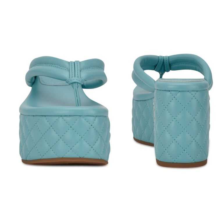 Nine West Newya Plataforma Tanga Azules Verde Menta | 2048-YFHJP