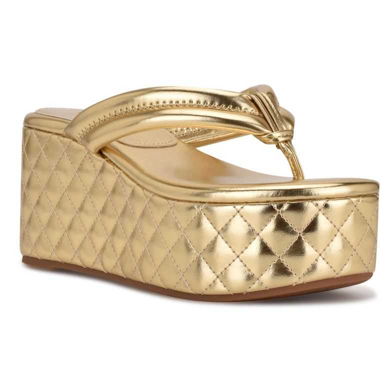 Nine West Newya Plataforma Tanga Sandals | 2541-XJAQV