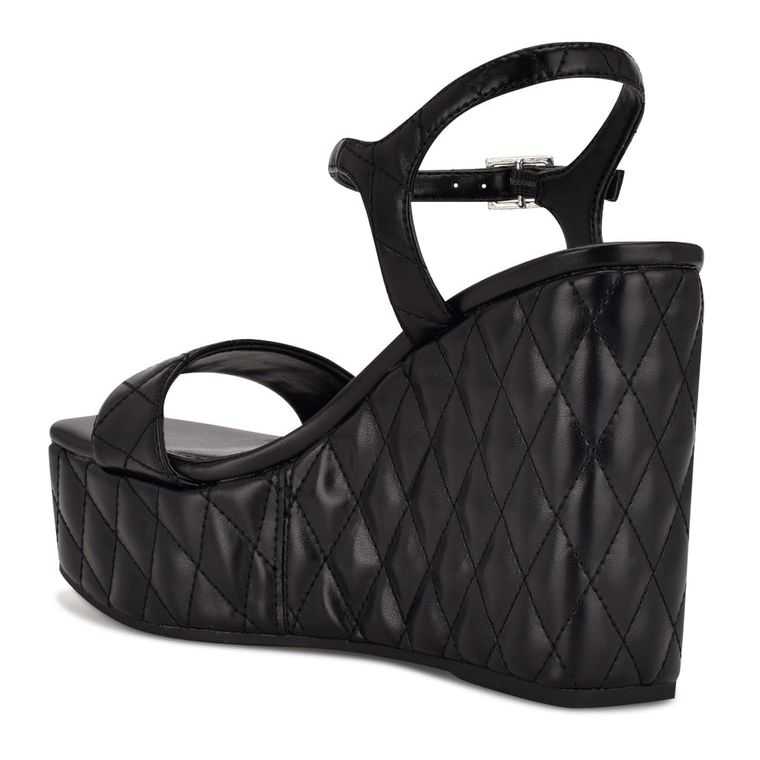 Nine West Nila Plataforma Sandals Negras | 5079-SYGZD