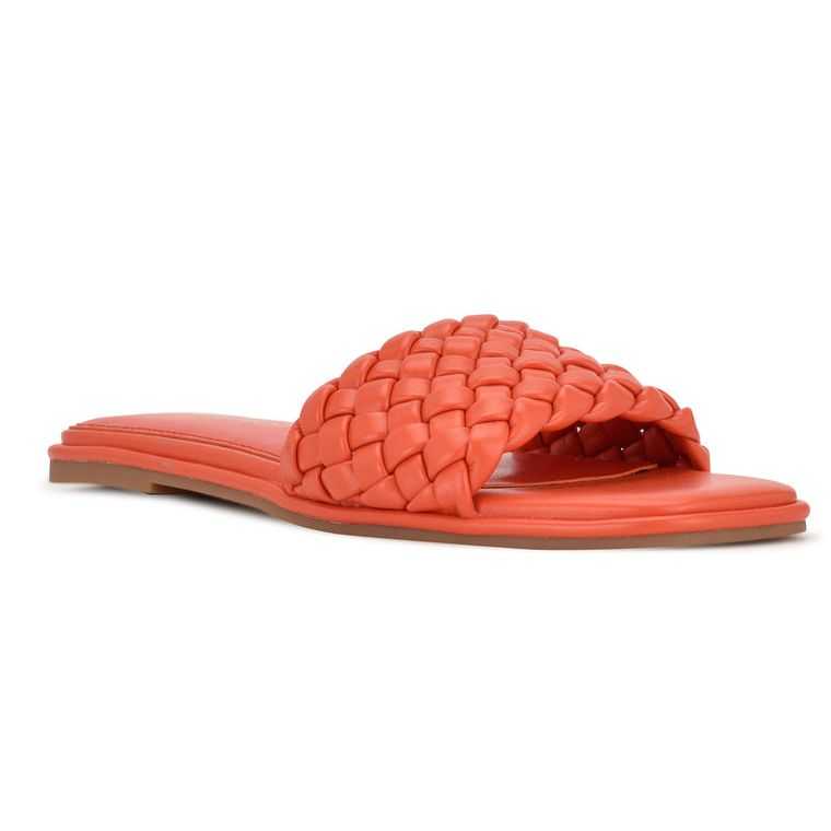 Nine West Ohhi Planos Chanclas Naranjas | 6029-USOYM