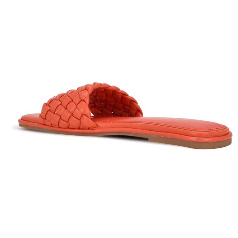 Nine West Ohhi Planos Chanclas Naranjas | 6029-USOYM