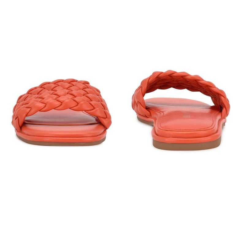 Nine West Ohhi Planos Chanclas Naranjas | 6029-USOYM