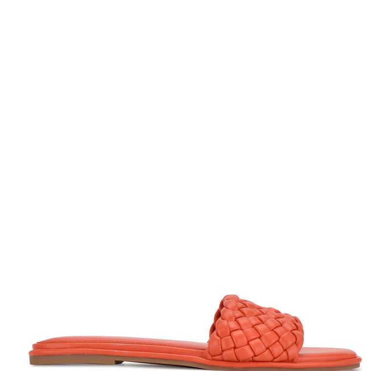 Nine West Ohhi Planos Chanclas Naranjas | 6029-USOYM