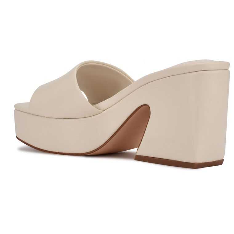 Nine West Oklee Plataforma Chanclas Sandals Creme | 2064-KBNZE