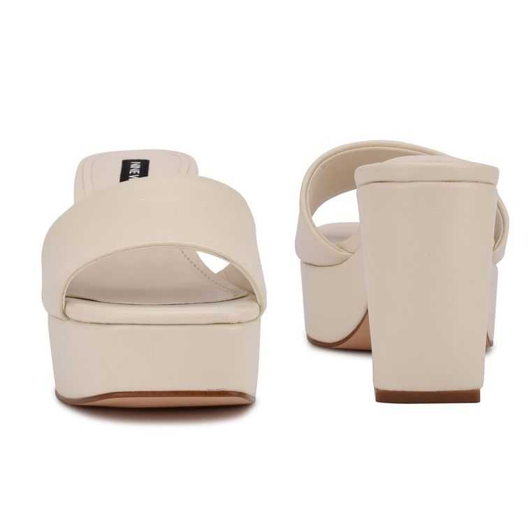 Nine West Oklee Plataforma Chanclas Sandals Creme | 2064-KBNZE