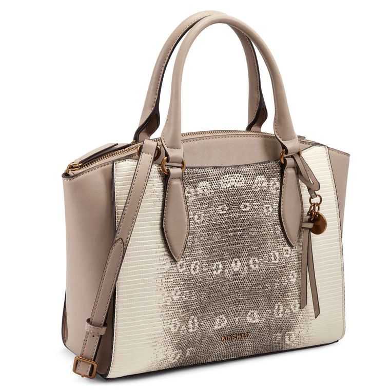 Nine West Paisley Jet Set Satchel Beige Multicolor | 6102-HNTPY