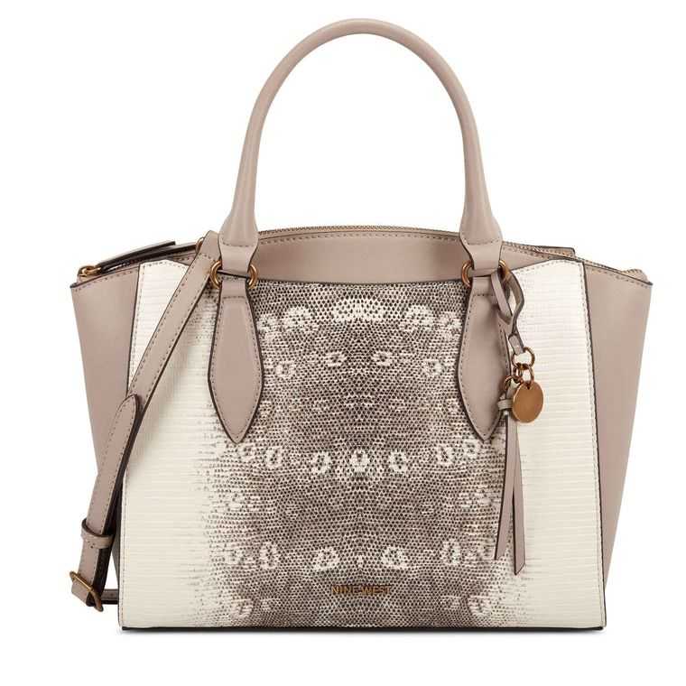 Nine West Paisley Jet Set Satchel Beige Multicolor | 7290-CPZNB